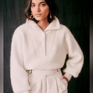 Sézane micky Cream sweater Wool and Mohair Blend